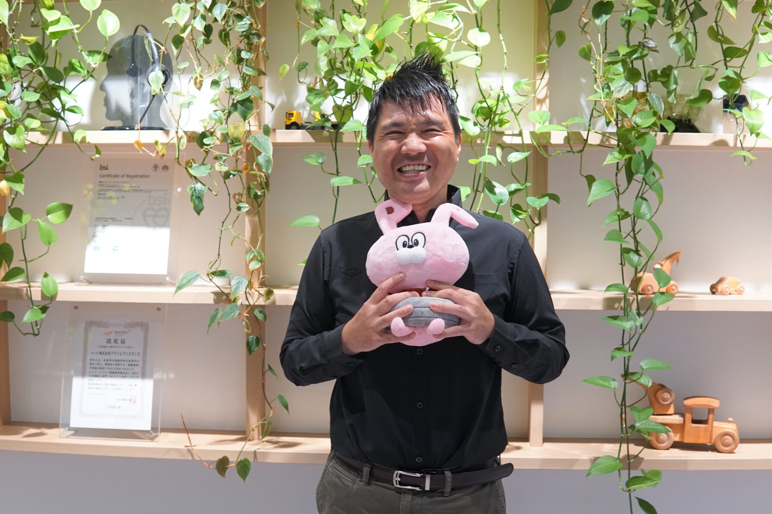 落合さんインタビュー後の笑顔